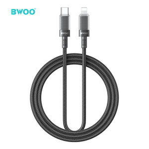 BWOO 30W 16-Spindle Braided Type-C to Lightning Cable 1m