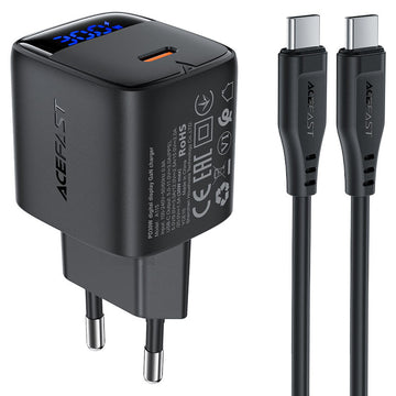 ACEFAST Fast Charge Wall Charger A115 PD30W GaN (1xUSB-C) EU with cable c-c