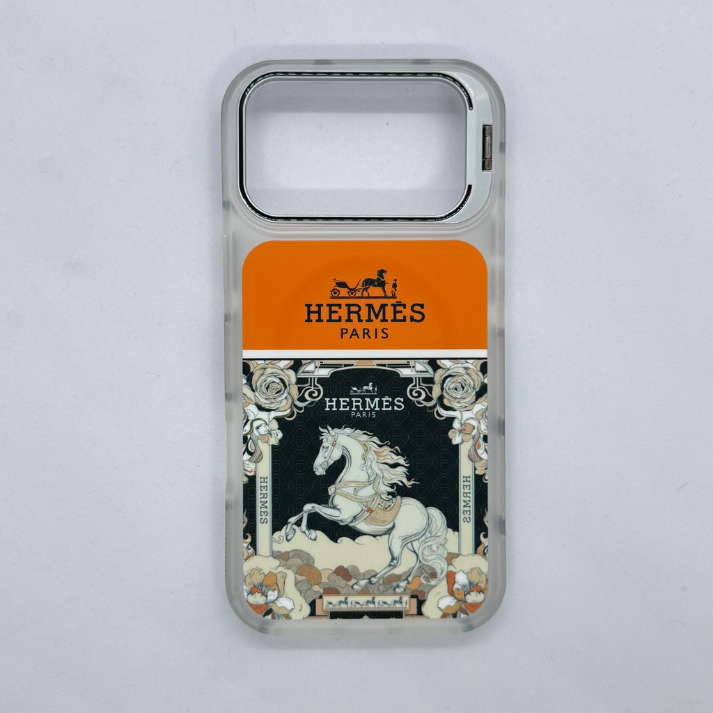 Hermès Art Edition MagSafe Compatible Case with Integrated Camera Ring Stand.
