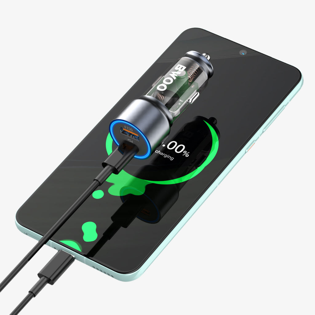 BWOO Dual-Port Aluminum Alloy Car Charger