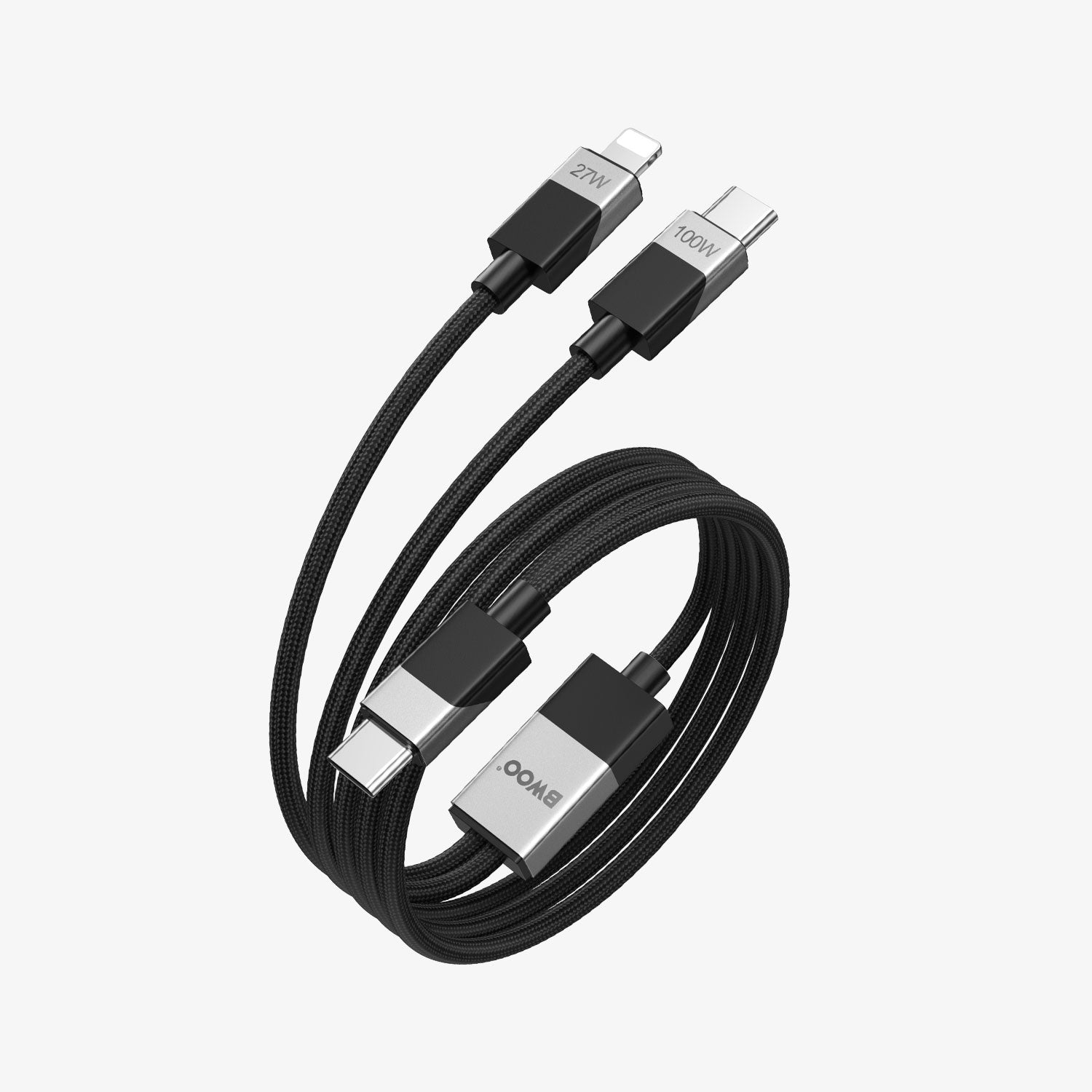 BWOO PD 100W USB-C Cable 2 in 1(USB-C + Lightning)