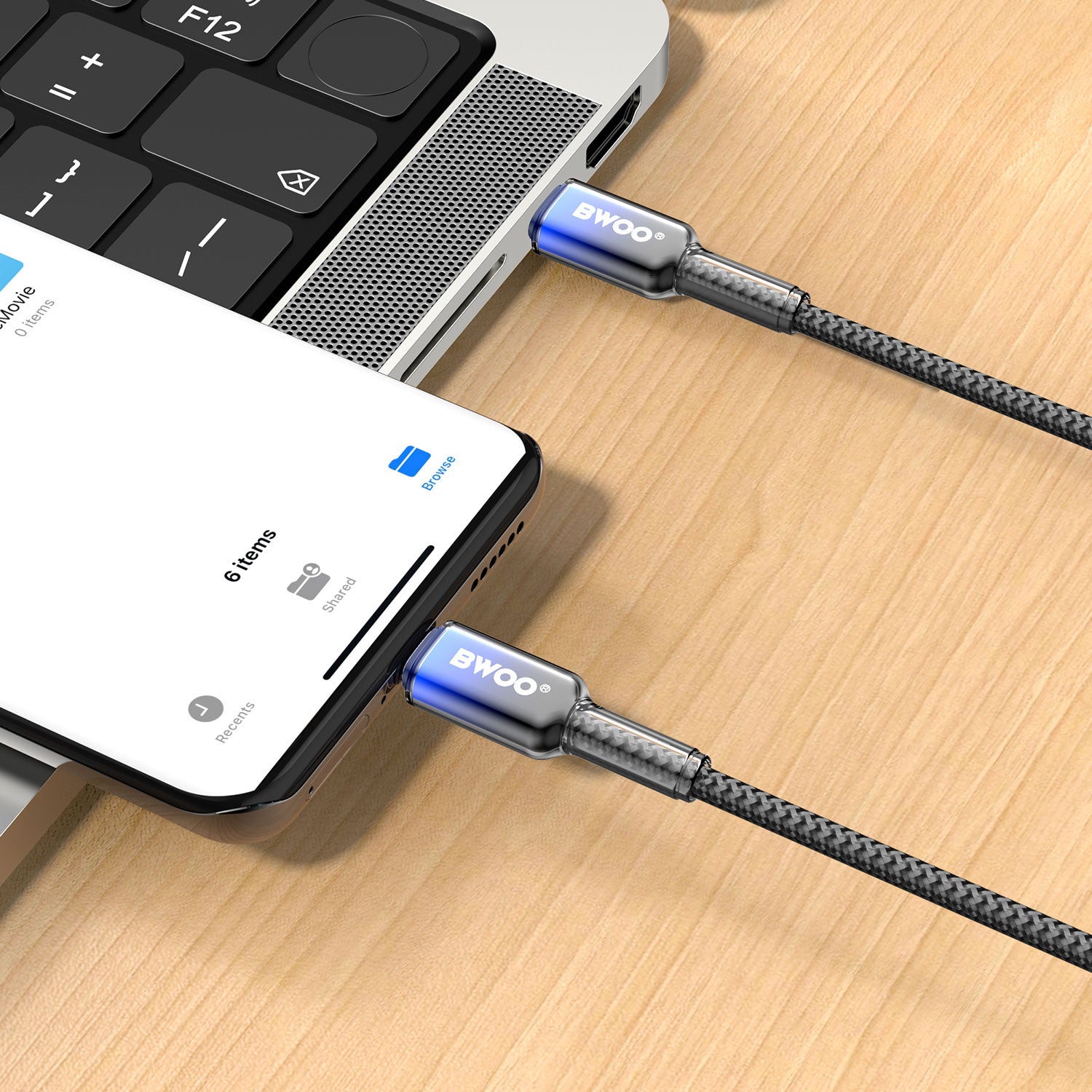 BWOO 65W Type-C to Type-C Nylon Braided Cable 1m