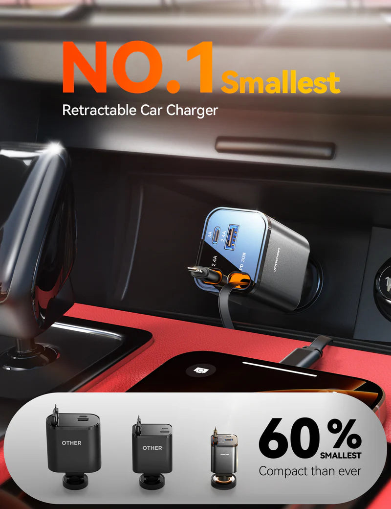 JOYROOM CCL05 Retractable Car Charger 4 in 1
