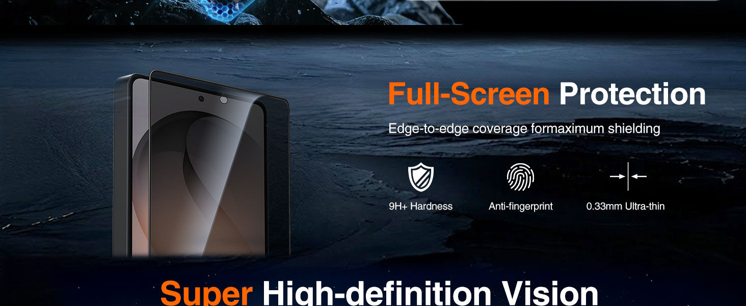 Kuzoom Samsung S26 Compatible Hd 9D Fingerprint Resistant Tempered Glass Screen Protector