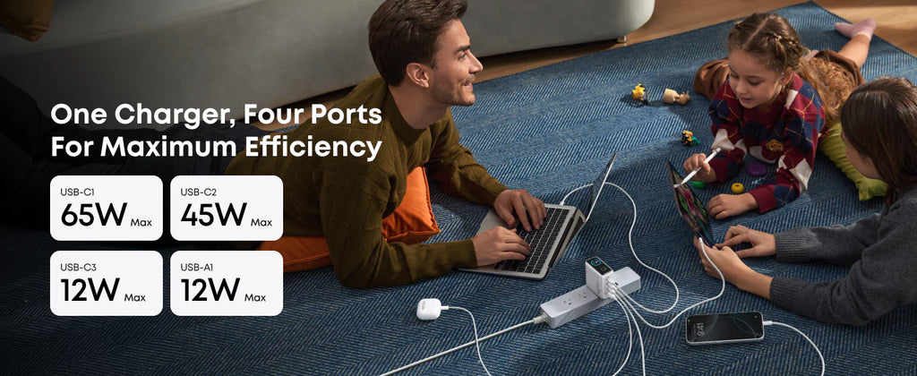 Anker Charger (100W, 3 Ports, Smart Display