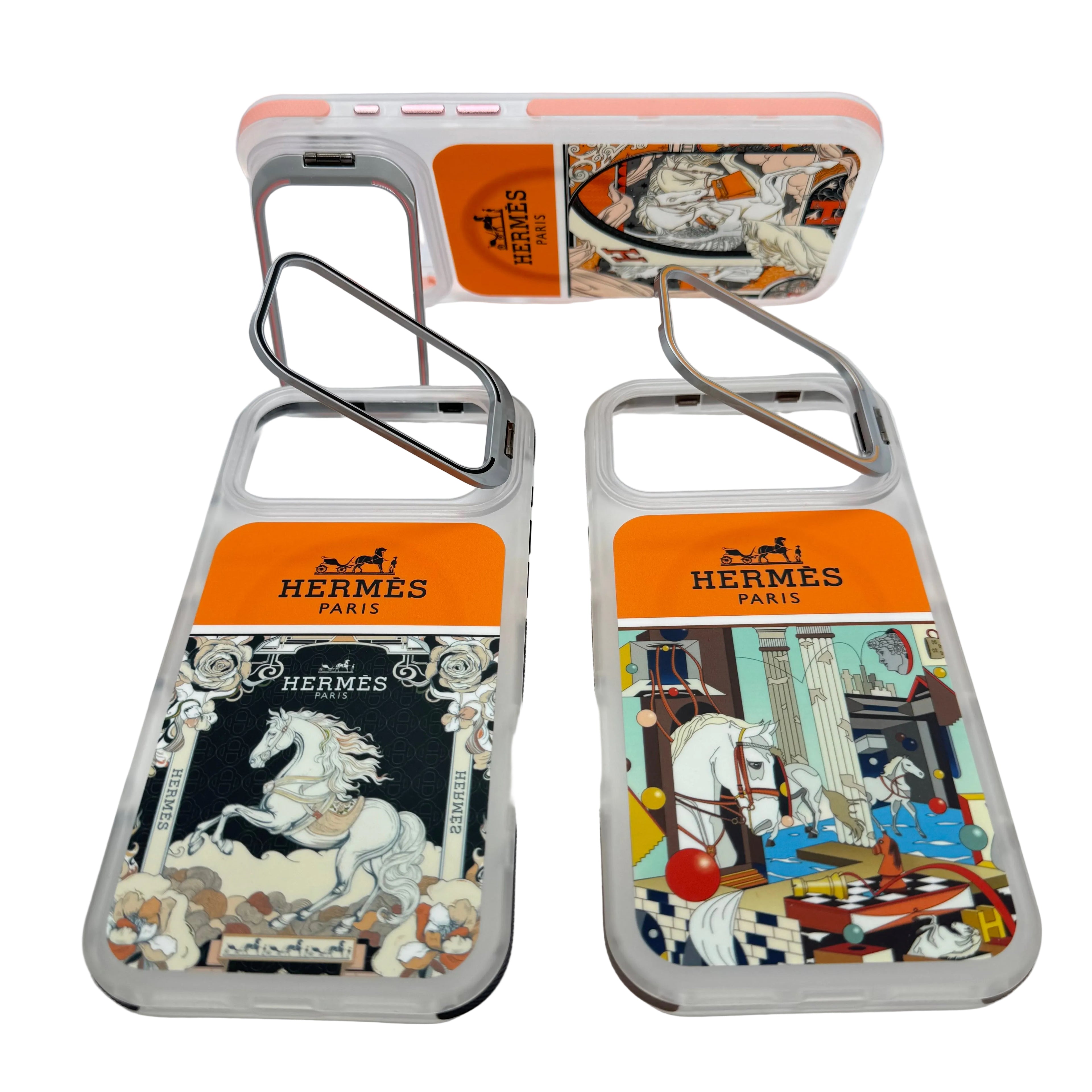 Hermès Art Edition MagSafe Compatible Case with Integrated Camera Ring Stand.