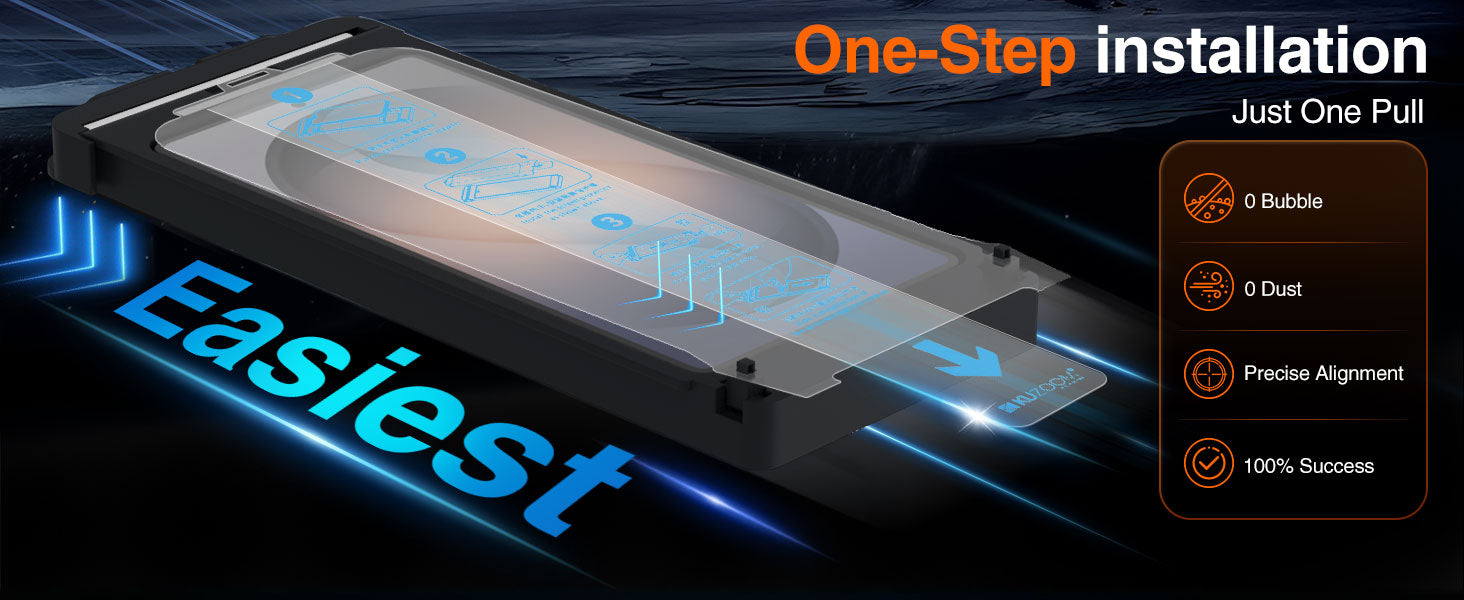 Kuzoom Samsung S26 Compatible Hd 9D Fingerprint Resistant Tempered Glass Screen Protector
