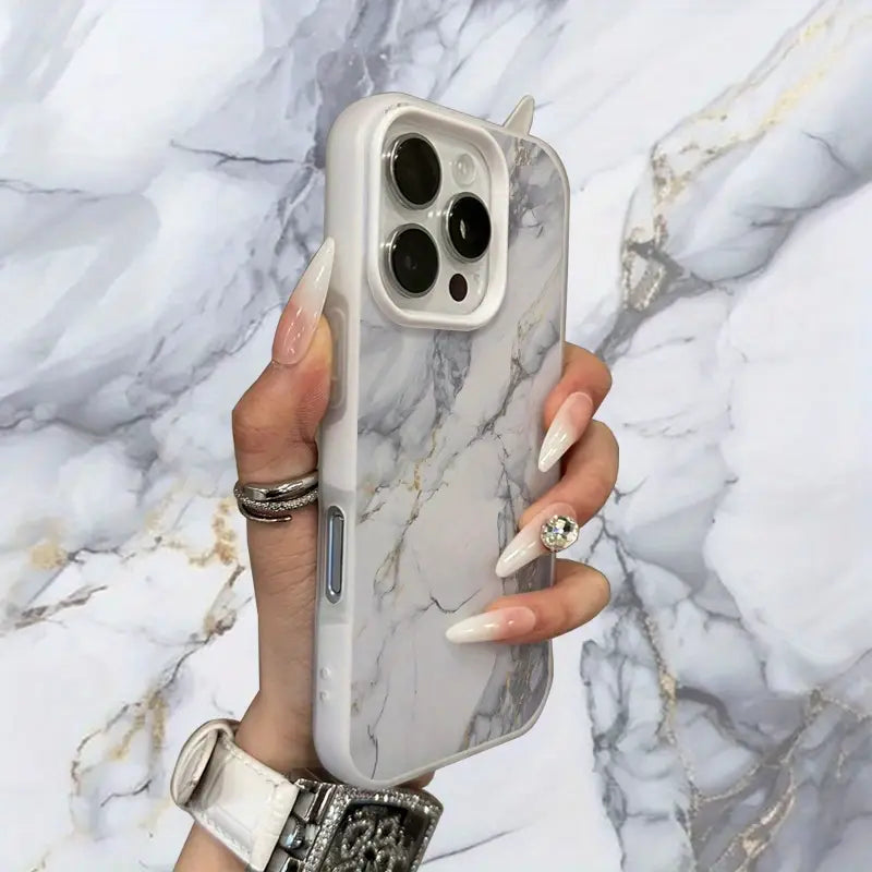 Stylish Black and White Marble Phone Case