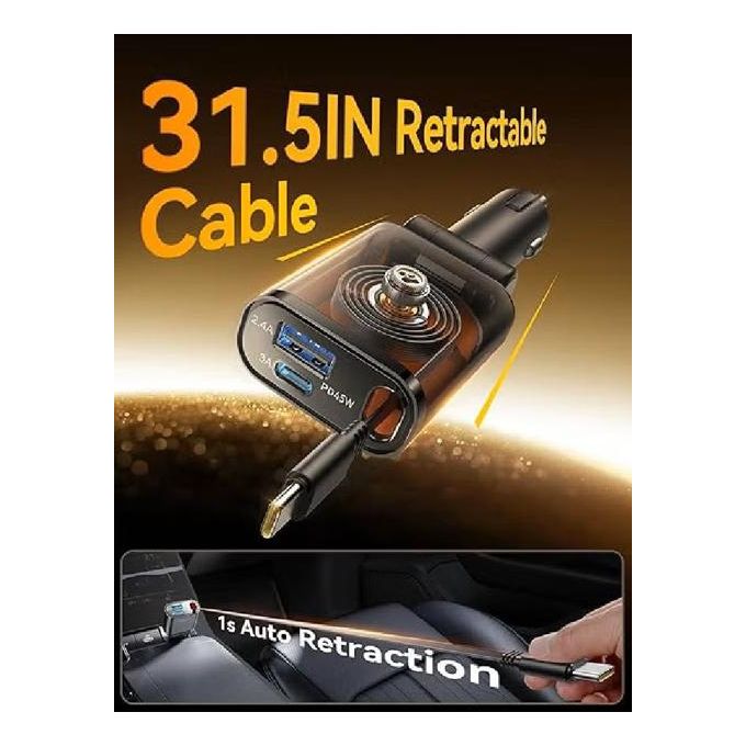 Jr-CCL07 45W Car Charger 3 in 1 with Built-In