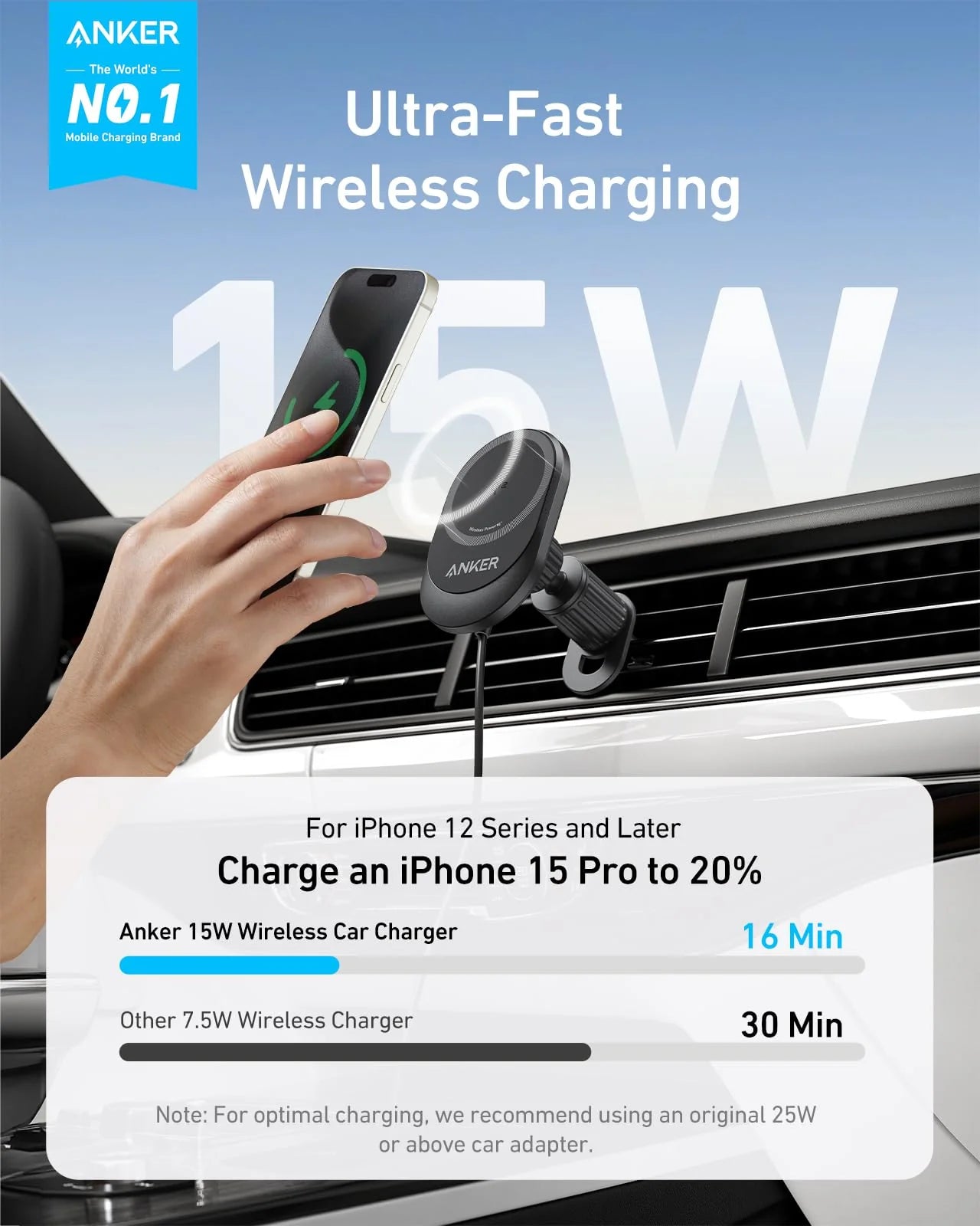 Anker MagGo Wireless Car Charger