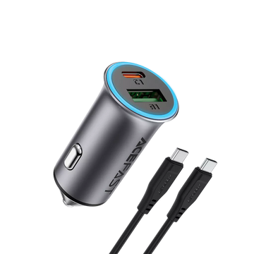 ACEFAST Fast Charge Car Charger B16 95W (1xUSB-C + 1xUSB-A) with C to C fast charging cable