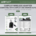 ACEFAST QC1 USB-A Wireless CarPlay & Android Auto Adapter