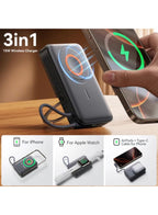JR-PBM02 22.5W 3in1 magnetic mobile power bank 10000mAh black