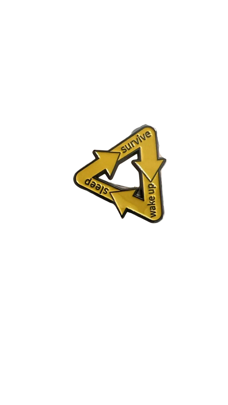 3D Sticker mobile  yellow enamel pin features a triangular     Code:141