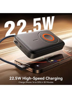JR-PBM02 22.5W 3in1 magnetic mobile power bank 10000mAh black