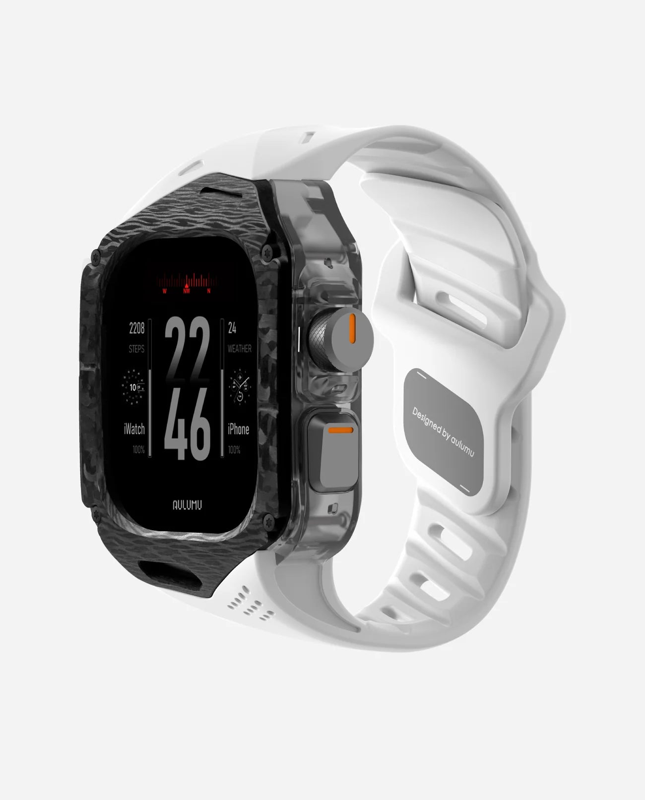 A01 Case with Band for Apple Watch Ultra 1/2/3 | Carbon Fiber Cover | FKM Band