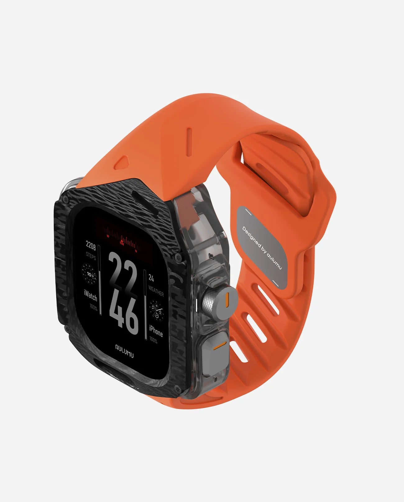 A01 Case with Band for Apple Watch Ultra 1/2/3 | Carbon Fiber Cover | FKM Band