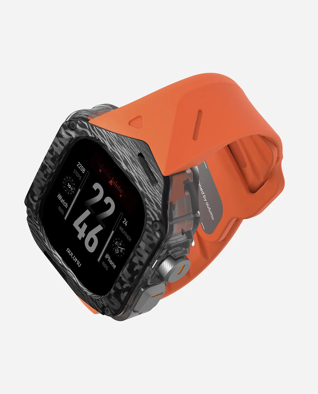 A01 Case with Band for Apple Watch Ultra 1/2/3 | Carbon Fiber Cover | FKM Band