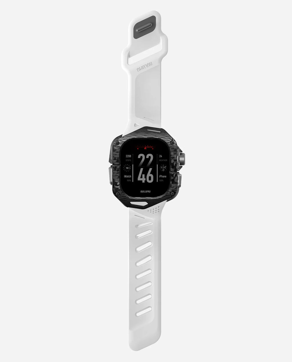 A01 Case with Band for Apple Watch Ultra 1/2/3 | Carbon Fiber Cover | FKM Band