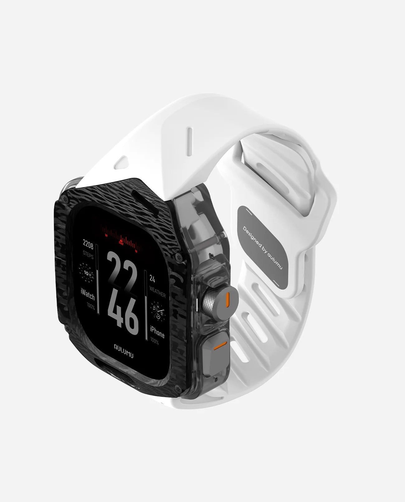 A01 Case with Band for Apple Watch Ultra 1/2/3 | Carbon Fiber Cover | FKM Band