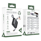 ACEFAST M23 10000mAh 22.5W Fast Charging Power Bank with Built-In Dual Cables