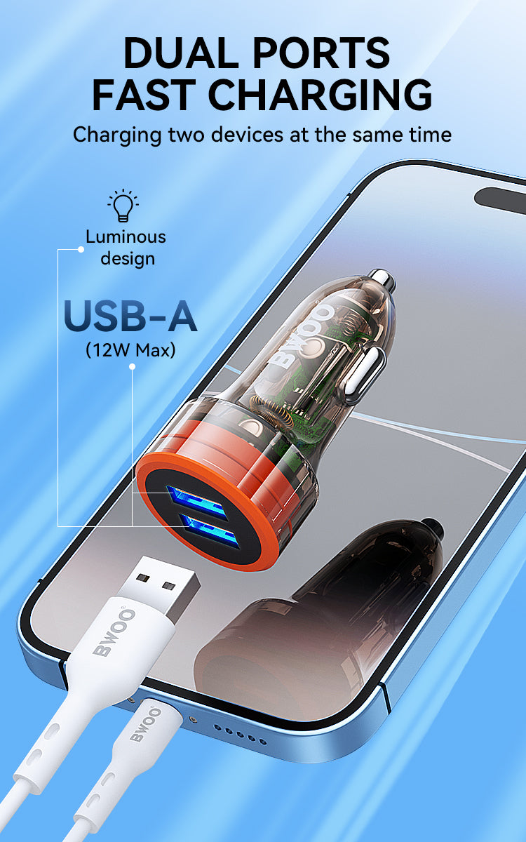 BWOO Dual USB-A Car Charger