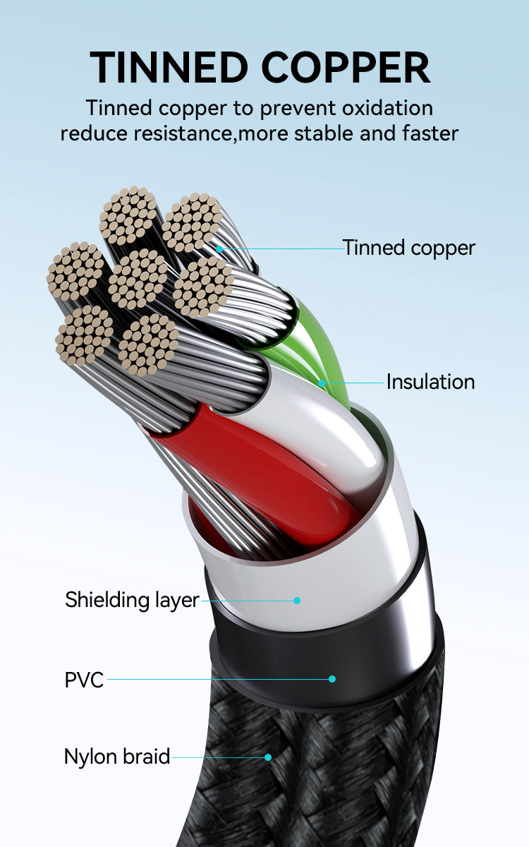 BWOO 30W Braided Type-C to Lightning Cable 1m