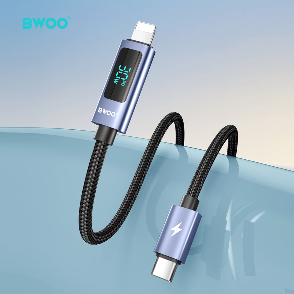 BWOO 30W Braided Type-C to Lightning Cable 1m
