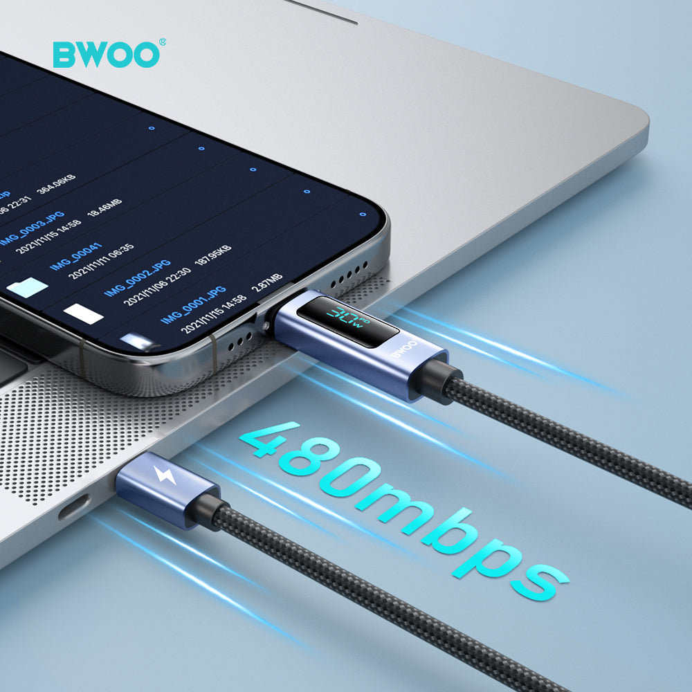 BWOO 30W Braided Type-C to Lightning Cable 1m