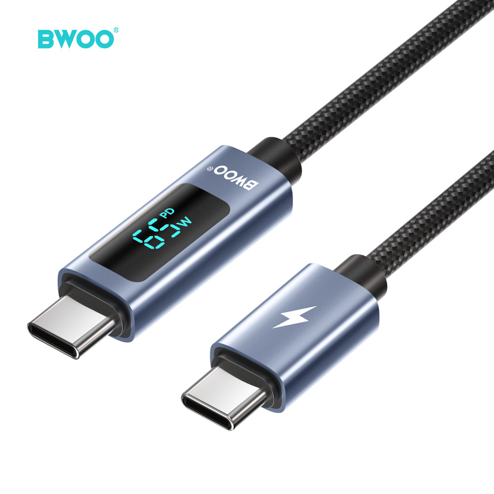 BWOO 65W Braided Type-C to Type-C Cable 1m