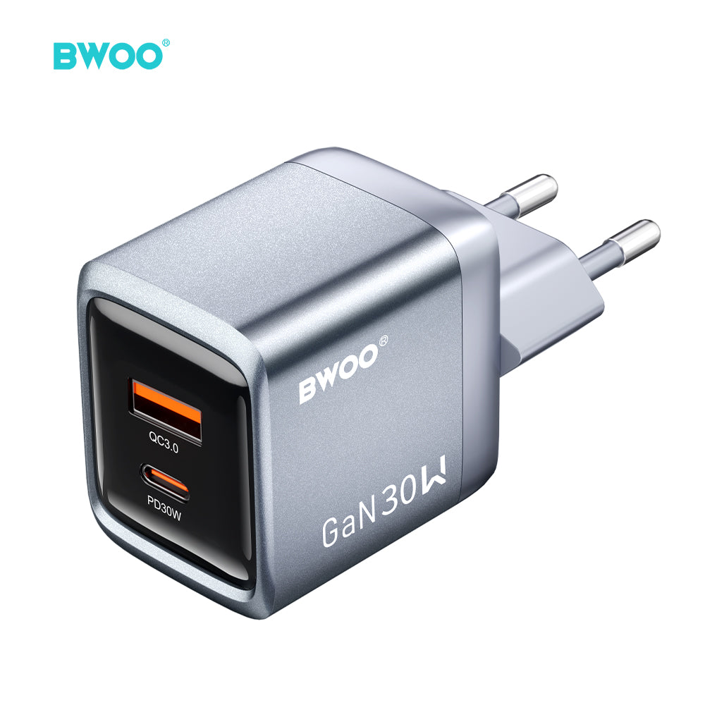 BWOO Dual-Port Type-C + USB-A Fast Charger