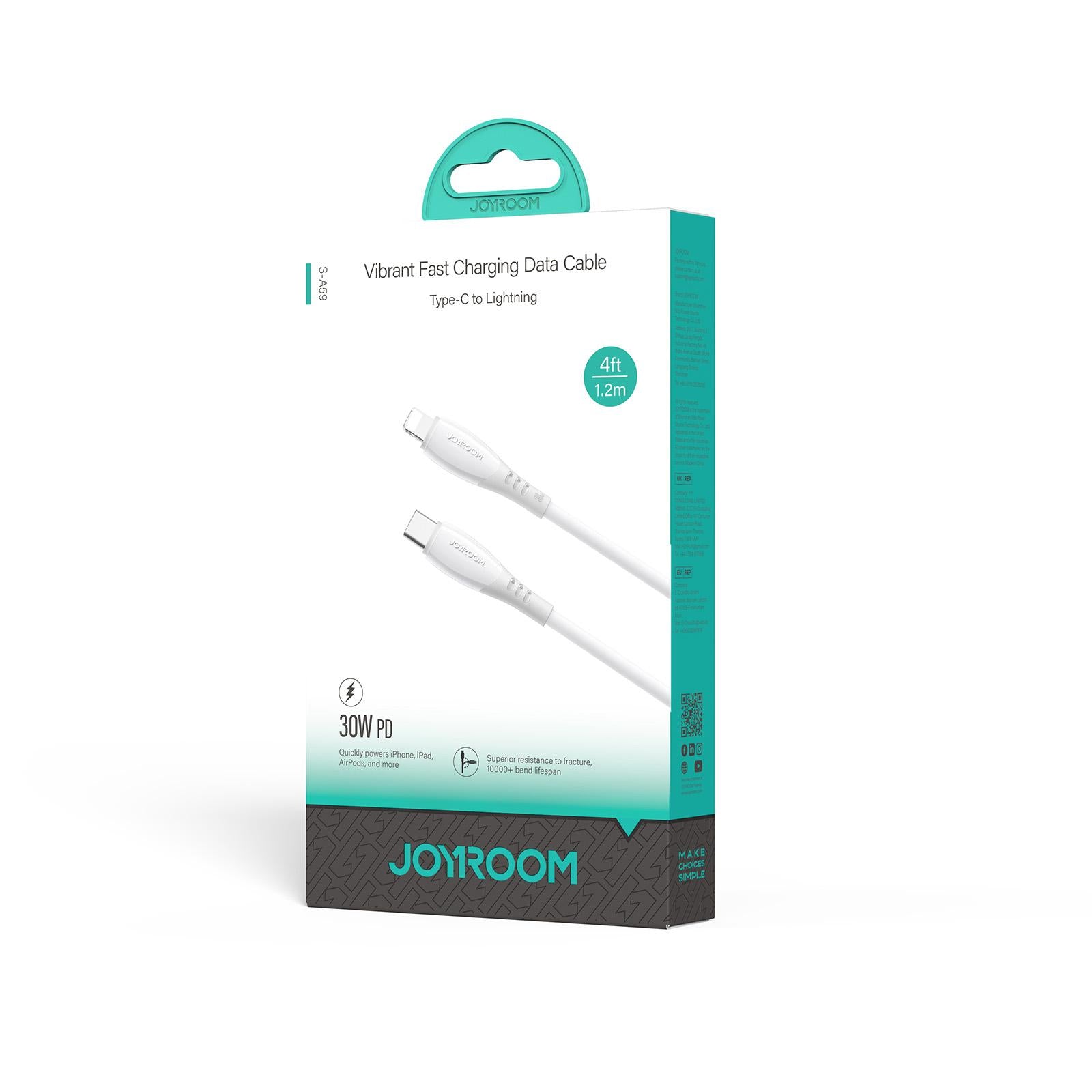 S-A59 Vibrant Fast Charging Data Cable 30W Type-C to Lightning