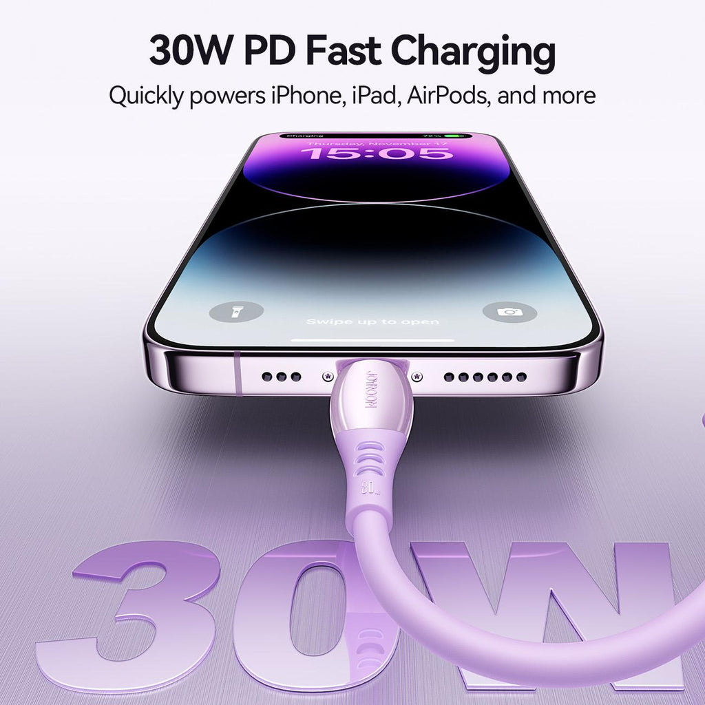 S-A59 Vibrant Fast Charging Data Cable 30W Type-C to Lightning