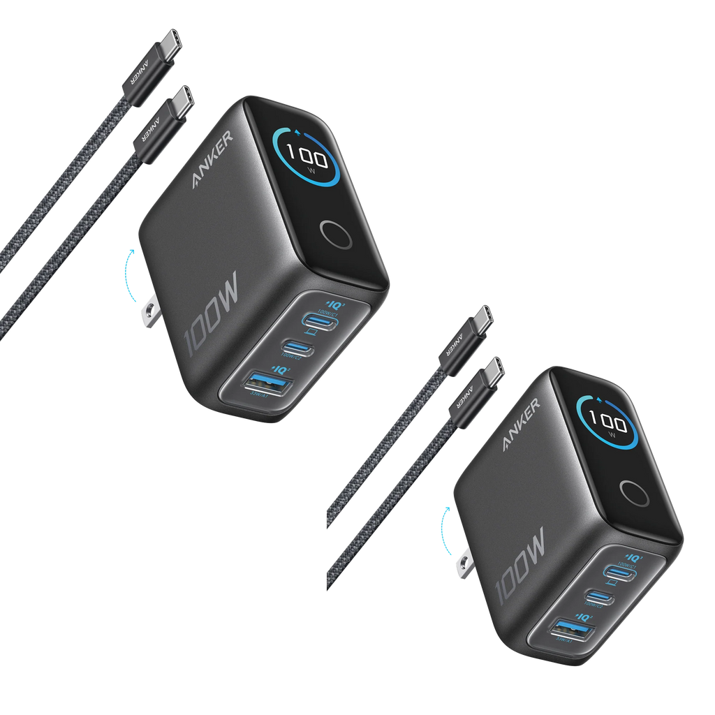 Anker Charger (100W, 3 Ports, Smart Display