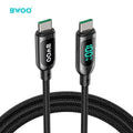 BWOO 100W Nylon Braided Zinc Alloy Type-C to Type-C Cable 1.2m