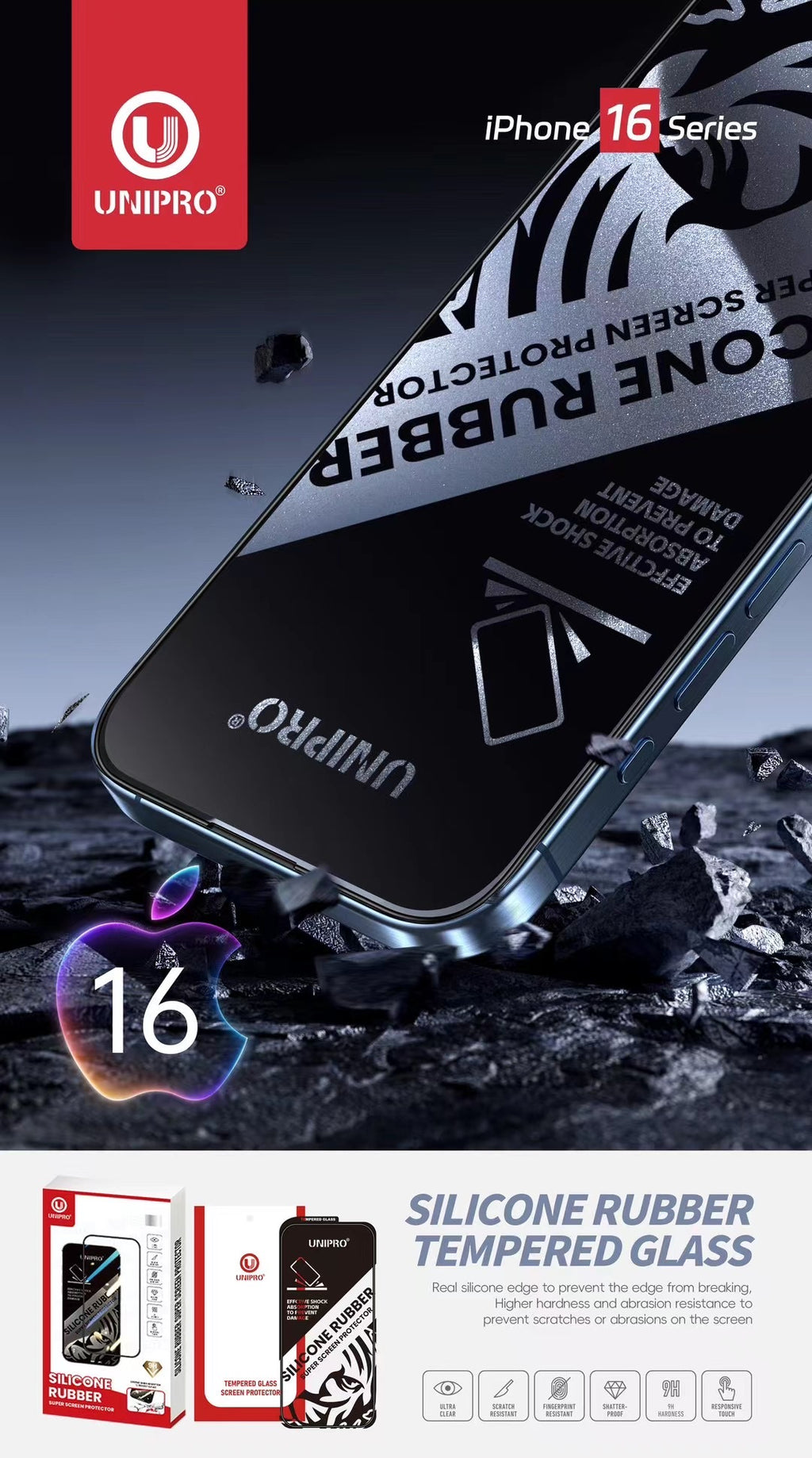 UNIPRO Silicon Side Anti-Broken Glass