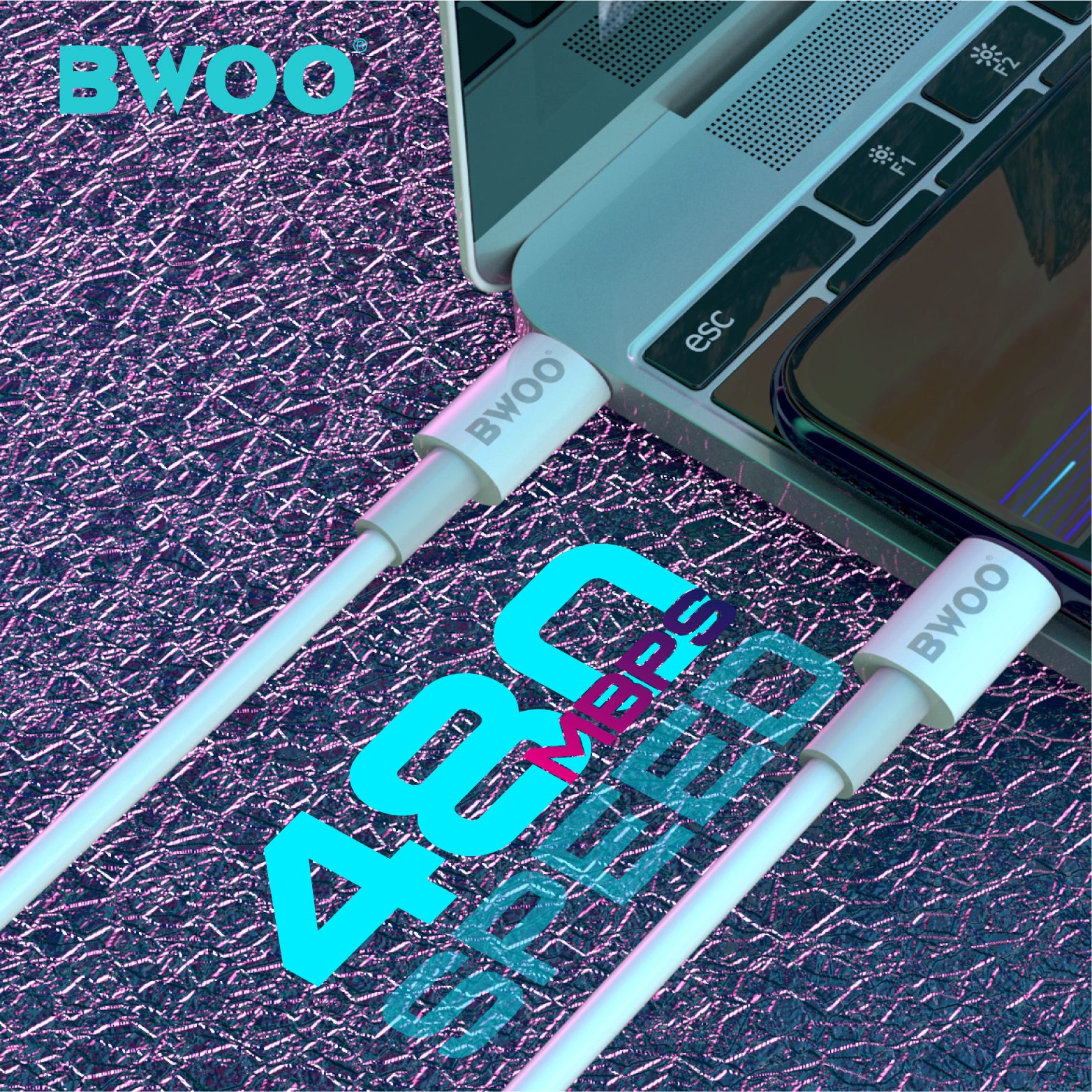 BWOO 65W TPE Type-C to Type-C Data Cable 1m