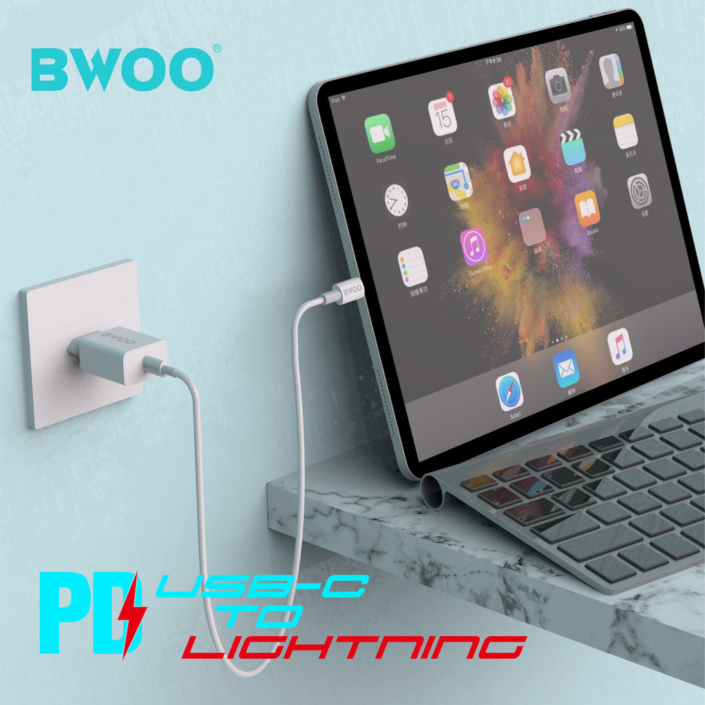 BWOO 20W TPE Type-C to Lightning Data Cable 1m