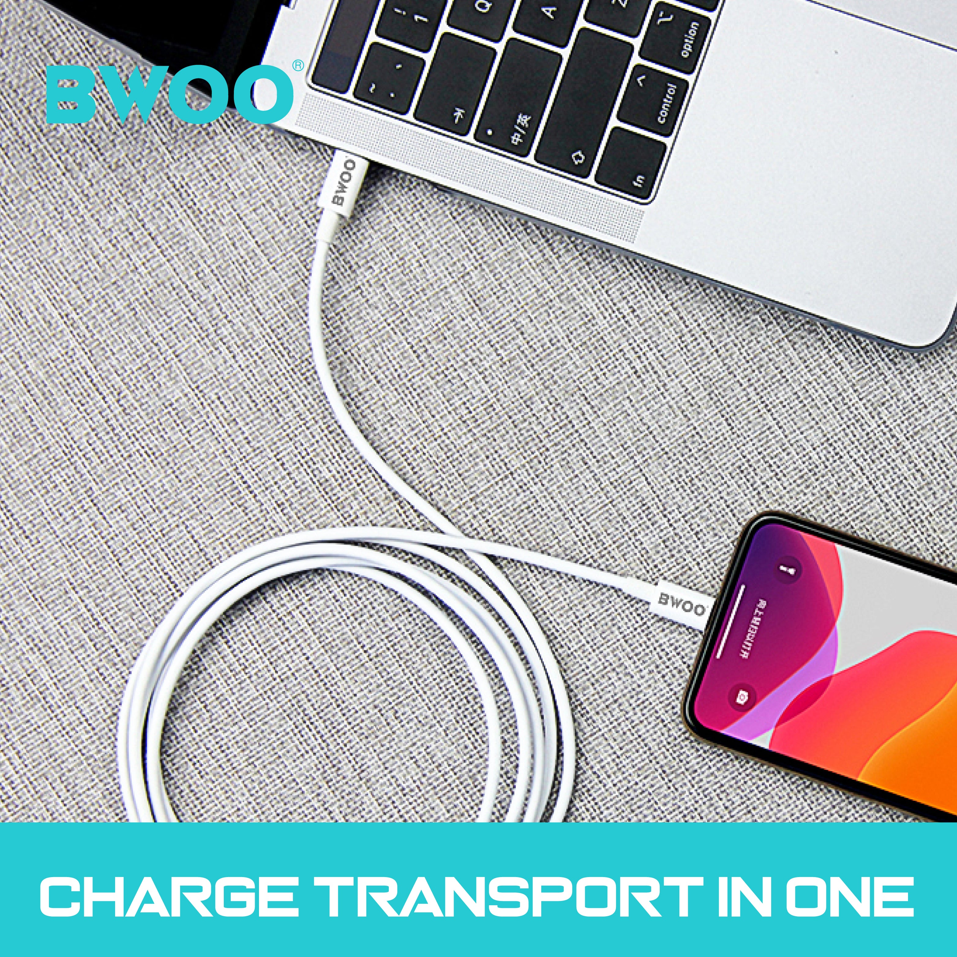 BWOO 20W TPE Type-C to Lightning Data Cable 1m