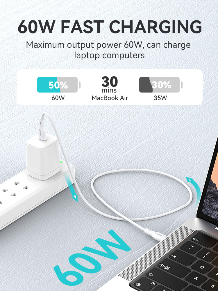 BWOO 60W Type-C to Type-C PVC Cable 1m
