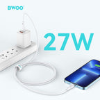 BWOO 27W Type-C to Lightning PVC Cable 1m