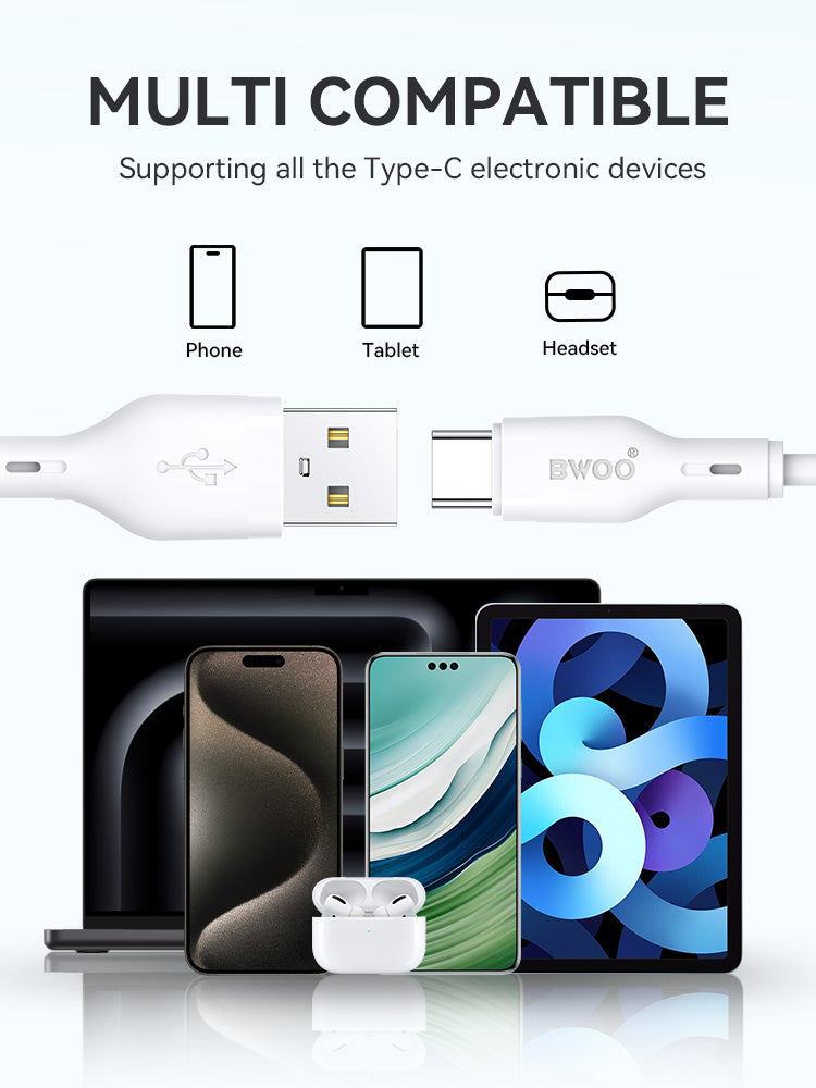BWOO USB-A to Type-C PVC Cable 1m