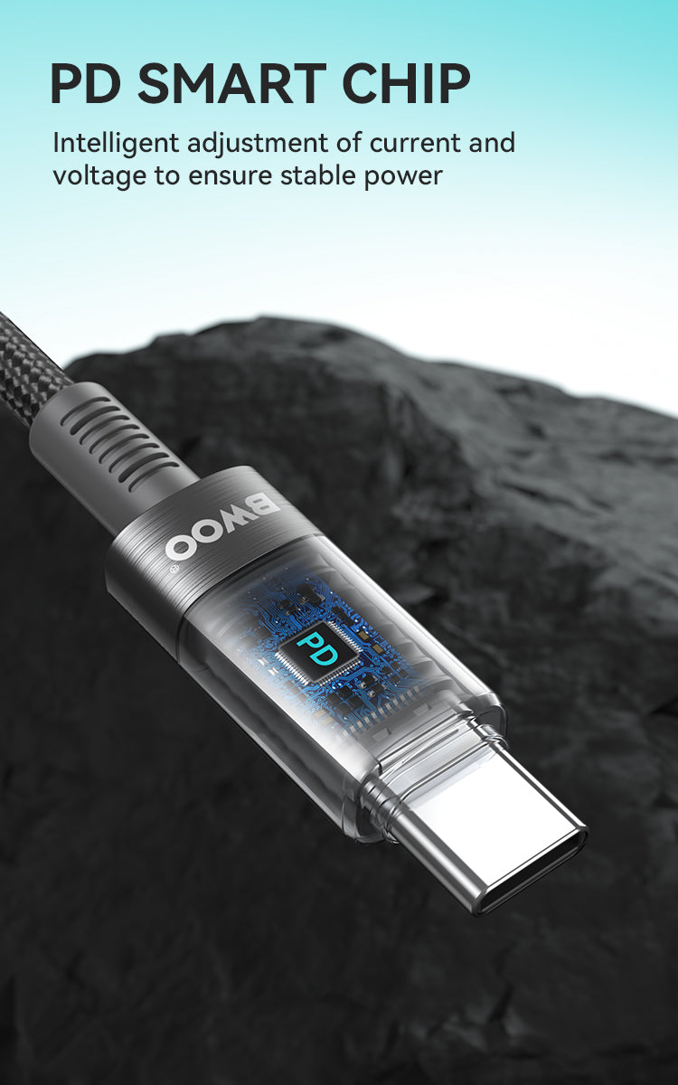 BWOO 60W 16-Spindle Braided Type-C to Type-C Cable 1m