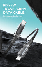 BWOO 30W 16-Spindle Braided Type-C to Lightning Cable 1m