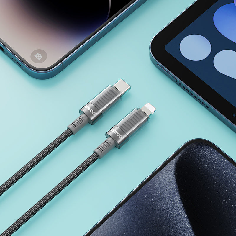 BWOO 30W 16-Spindle Braided Type-C to Lightning Cable 1m