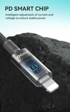 BWOO 30W 16-Spindle Braided Type-C to Lightning Cable 1m