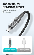 BWOO 30W 16-Spindle Braided Type-C to Lightning Cable 1m