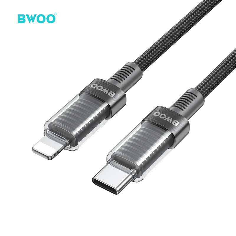 BWOO 30W 16-Spindle Braided Type-C to Lightning Cable 1m