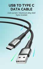 BWOO USB-A to Type-C Braided Cable 1m