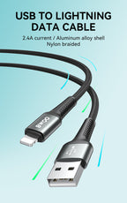 BWOO USB-A to Lightning Braided Cable 1m